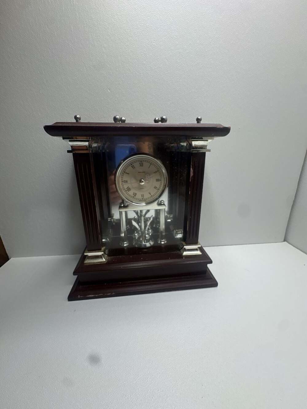 Wallace Silversmiths Quartz Mahogany Carriage Style Mantle Clock
